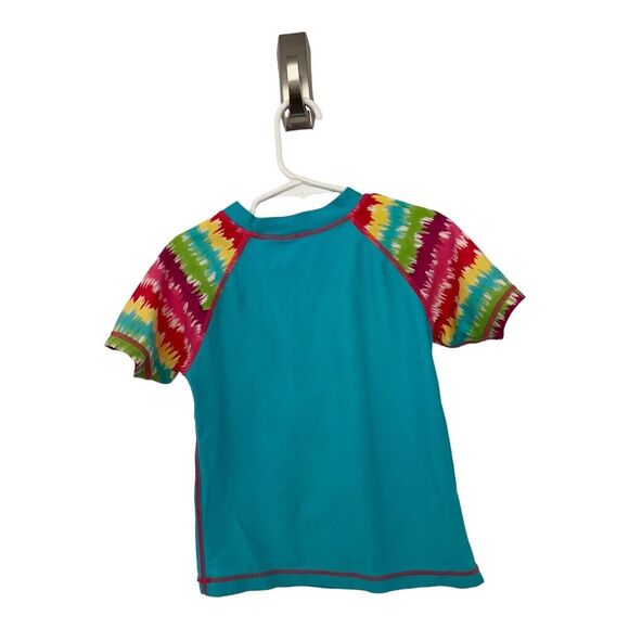 Hanna Andersson Swim Shirt  Girls Size 120 (6-7) Blue Short Sleeve Rash Guard - Picture 2 of 12